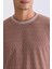 Kahve Slim Fit Bisiklet Yaka T-Shirt 3