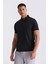 Siyah Slim Fit Düğmeli Polo Yaka T-Shirt 1