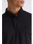 Siyah Slim Fit Düğmeli Polo Yaka T-Shirt 3