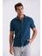 Lacivert Slim Fit Düğmeli Gömlek Yaka T-Shirt 1