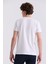 Beyaz Slim Fit Baskılı Bisiklet Yaka T-Shirt 4