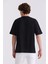 Siyah Over Size Baskılı Bisiklet Yaka T-Shirt 4