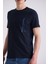 Lacivert Slim Fit Bisiklet Yaka T-Shirt 3