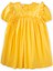 Robadan Fırfır Büzgülü Poplin Elbise 2-7 Yaş Sarı 2