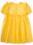 Robadan Fırfır Büzgülü Poplin Elbise 2-7 Yaş Sarı 3