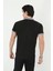 Erkek Yakalı Slim Fit Baskılı T-Shirt - Siyah 2