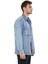 Mesfeno Erkek Gömlek Ceket, Oversize Kesim Kalın Kumaş, 2 Cep Detaylı, Pamuk, Metal Düğmeli Mavi Denim 4
