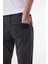 W18SBY854 Koyu Gri Erkek Larston Düşük Bel Dar Kesim Dar Paça Esnek Kot Pantolon 4