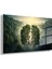 Temperli Gerçek Yatay Cam Tablo Yeşil Orman Manzarası ve Ağaç 1