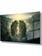 Temperli Gerçek Yatay Cam Tablo Yeşil Orman Manzarası ve Ağaç 3