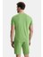 Bass Açık Yeşil Bisiklet Yaka Baskılı Standard Fit Erkek Tshirt 4