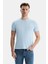 Bass Gök Mavisi Bisiklet Yaka Baskılı Standard Fit Erkek Tshirt 1