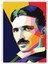 Nikola Tesla Wpap Art Ahşap Poster 20X29 cm 1