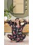 Uzun Kollu Ince Dügmeli Çiçek Desenli Kadın Pijama Takımı 2