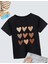 Kız Çocuk Bisiklet Yaka Baskılı T-Shirt - Siyah 1