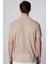 Slim Fit Dar Kesim Kısa Kollu Nefes Alan Örme Doku Armür Desenli Yazlık Taş Renk Erkek Gömlek 5