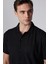 Slim Fit Dar Kesim Kısa Kollu Nefes Alan Örme Doku Armür Desenli Yazlık Siyah Erkek Gömlek 3