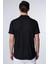 Slim Fit Dar Kesim Kısa Kollu Nefes Alan Örme Doku Armür Desenli Yazlık Siyah Erkek Gömlek 5