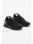 Unisex Siyah Nefes Alabilen Kumaş Poli Taban Bağcıklı Spor Ayakkabı 3