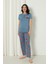 Mirano 4126 Pamuklu Kısa Kollu Çiçekli Kadın Pijama Takımı 3