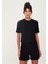 Crop Pijama Sort Takim - Siyah 3