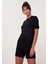 Crop Pijama Sort Takim - Siyah 5