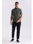 Haki Slim Fit Desenli Polo Yaka T-Shirt 2