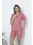 Mirano 1201 Pegasus Kumaş Düğmeli Şortlu Likralı Kadın Pijama Takımı 3