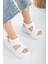 June Platform Taban Nude Süet Kadın Sandalet 3