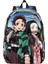 No.16 Stili 31X16X45CM 3D Baskı Nezuko Kimetsu Hiçbir Yaiba Tuval Sırt Çantaları Erkek Kız Iblis Avcısı Anime Koleji Okul Seyahat Çantaları Erkek Kadın Sırt Çantası (Yurt Dışından) 1