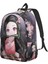 No.16 Stili 31X16X45CM 3D Baskı Nezuko Kimetsu Hiçbir Yaiba Tuval Sırt Çantaları Erkek Kız Iblis Avcısı Anime Koleji Okul Seyahat Çantaları Erkek Kadın Sırt Çantası (Yurt Dışından) 3
