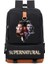 No.18 Stili Supernatural Sırt Çantaları Erkek Kız Okul Çantaları Sırt Çantası Gençler Çocuk Günlük Seyahat Sırt Çantası Mochila (Yurt Dışından) 1
