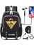No.14 Tarzı Anime Yu-Gi-Oh Tuval Baskı Sırt Çantası USB Şarj Sırt Çantası Genç Packsack Seyahat Laptop Çantası Öğrenci Fermuar Karikatür Schoolbag (Yurt Dışından) 2