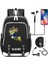 No.14 Tarzı Anime Yu-Gi-Oh Tuval Baskı Sırt Çantası USB Şarj Sırt Çantası Genç Packsack Seyahat Laptop Çantası Öğrenci Fermuar Karikatür Schoolbag (Yurt Dışından) 3