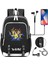 No.14 Tarzı Anime Yu-Gi-Oh Tuval Baskı Sırt Çantası USB Şarj Sırt Çantası Genç Packsack Seyahat Laptop Çantası Öğrenci Fermuar Karikatür Schoolbag (Yurt Dışından) 5