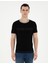 Erkek Siyah Slim Fit Bisiklet Yaka Triko Tişört 50288086-VR046 1