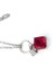Sky Diamond Red Creative Rubies 925AYAR Gümüş Şık Kare Baget Kolye 2