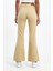 - Kadın Bej Likralı 5 Cep Flare Pantolon 5