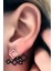 siyah oniks taşlı gümüş rose modern earcuff cift küpe 1