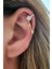 Hem earcuff hemde sıkıştırmalı kıkırdak küpesi el isi manolya gümüş altın kaplama tek küpe 1