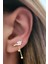 Hem earcuff hemde sıkıştırmalı kıkırdak küpesi el isi manolya gümüş altın kaplama tek küpe 3