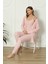 Mirano 1253 Pegasus Kumaş Sabahlıklı Bluzlu 3lü Kalpli Kadın Pijama Takımı 4