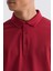 Bordo Slim Fit %100 Pamuk Merserize Polo Yaka T-shirt 3