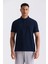 Lacivert Slim Fit %100 Pamuk Merserize Polo Yaka T-shirt 2