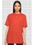Sportswear Oversized Tee Unisex Nakış Swooslu Bol Kesim Tişört Somon Turuncu 1
