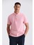 Pembe Slim Fit %100 Pamuk Merserize Polo Yaka T-shirt 1