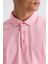 Pembe Slim Fit %100 Pamuk Merserize Polo Yaka T-shirt 3