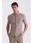 Bej Slim Fit Gömlek Yaka T- Shirt 1