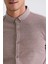 Bej Slim Fit Gömlek Yaka T- Shirt 4