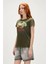 Bad Bear Frog 0 Yaka Kadın Tshirt - Khaki 2